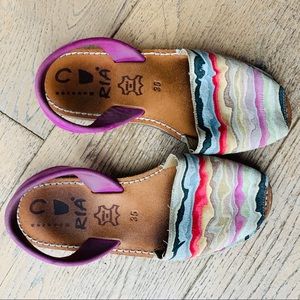 RIA MENORCA rare rainbow leather suede sandal 35